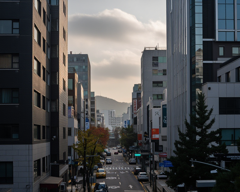 Cloudy Seoul Cityscape