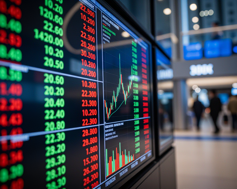 Digital Stock Market Display in Seoul