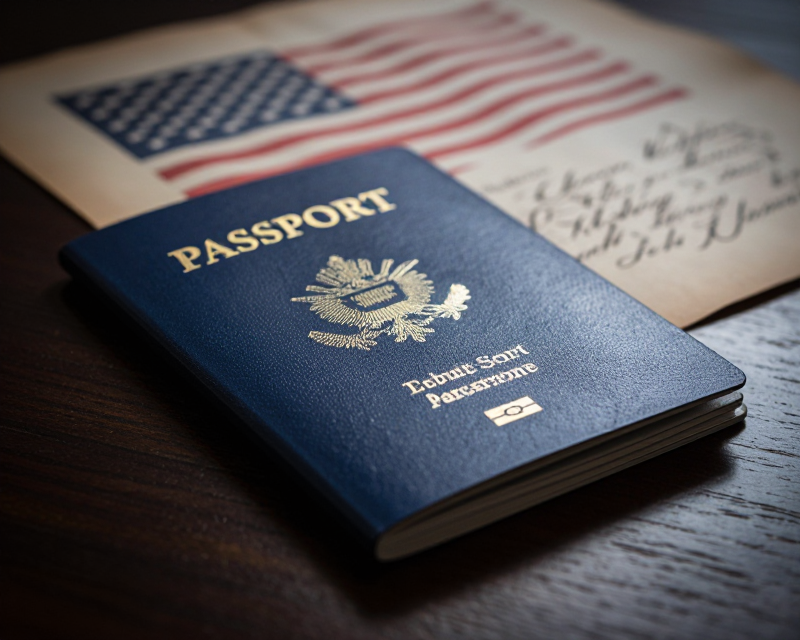 US Passport Anniversary Concept